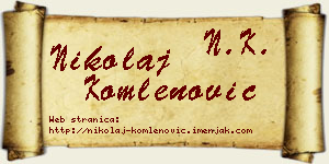 Nikolaj Komlenović vizit kartica